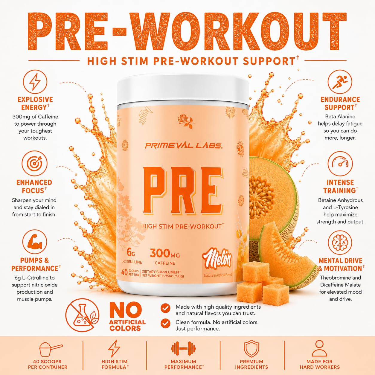 Primeval Labs PRE High-Stim Pre Workout, Melon — Amazon image 5