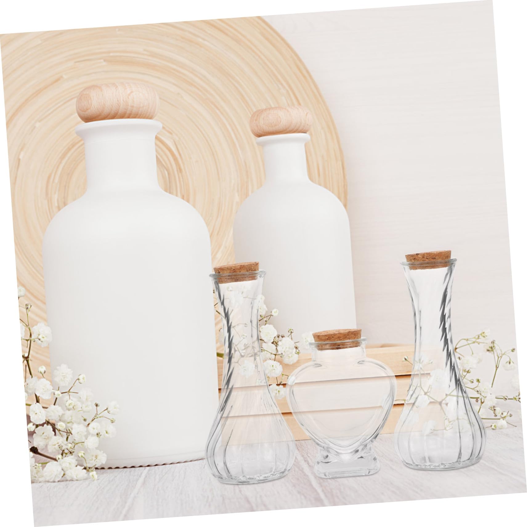 PRETYZOOM Unity 3pcs Wedding Memorial Sand Ceremony Bottle Set Transparent Drift Bottles Glass Bottle Glass Container with Lid Origami Craft Container Decorative Wishing Bottle Empty Bottle