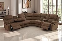 Vista 23 de A Ainehome Juego de Sofá Seccional Reclinable con Almacenamiento, Juegos de Sofá de Pana Reclinables Seccionales Manuales para Sala de Estar con 3