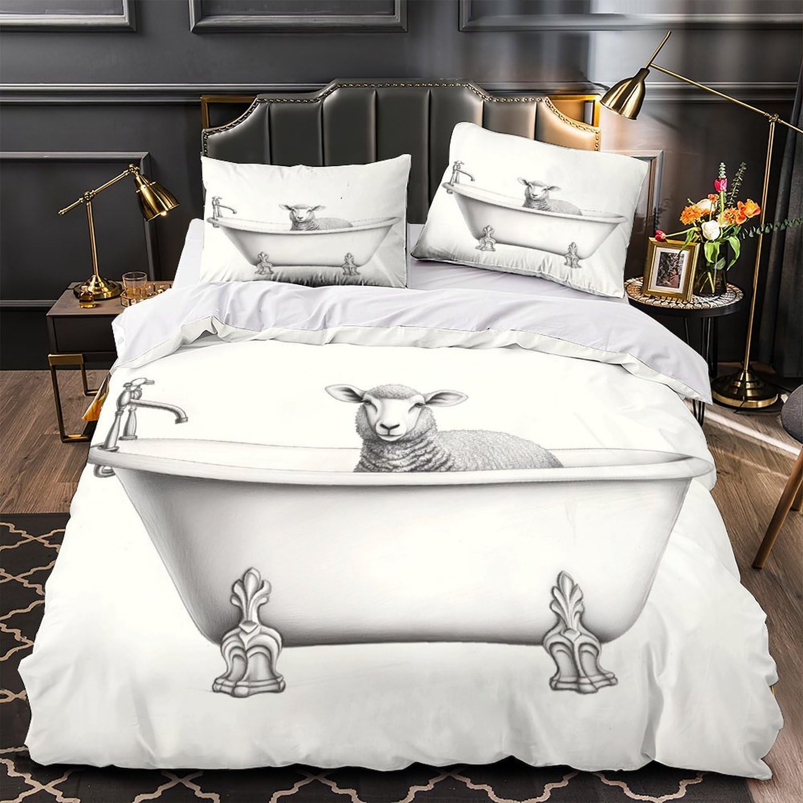 Housse de couette ultra douce respirante avec fermeture éclair 135x200