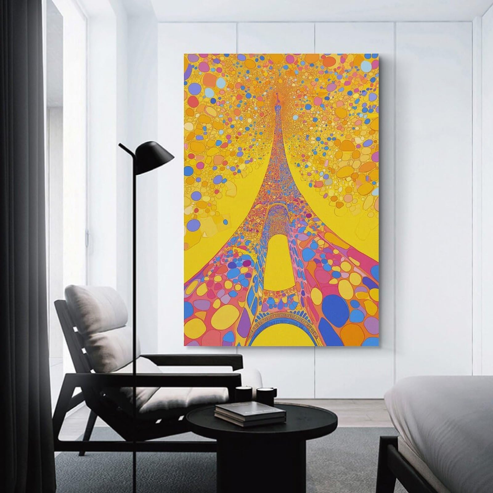 Eiffel Tower Abstract Pop Art Room Decor Wall Art, 16x24inch(40x60cm), for Entrance Walls, Hall Decor Or Foyers, A Neat Decor Update for Hallways