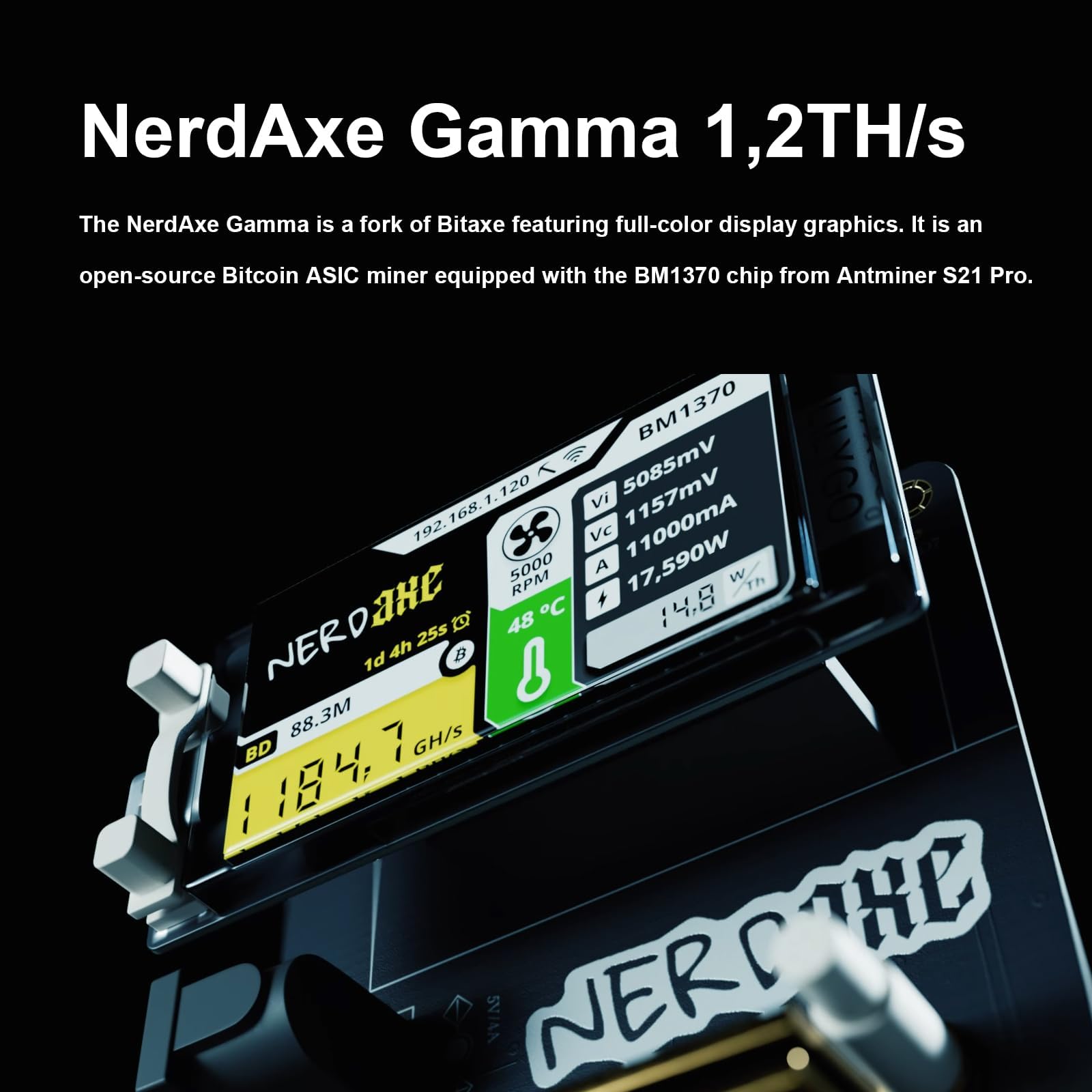 Nerdaxe Gamma 1.2TH/s Bitcoins Miner BM1370 S19 Lotto Device 17W Asic Chip  The Ultimate Fusion of Bitaxe and NerdMiner BTC Miners Crypto Miners Bitcoin  Mining Machine: Power Supplies: Amazon.com.au