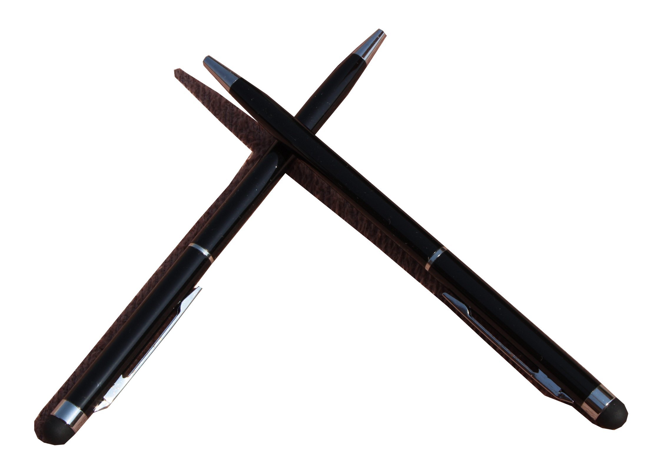 Sleek Chrome Metal Body Pen with Smart Phone Stylus for CAPACITIVE Screen (Black) Set of 2-image-30