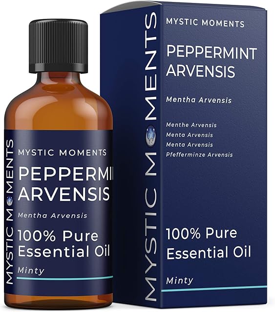 Mystic Moments | Peppermint Arvensis Essential Oil 100ml - Pure & Natural Oil for Diffusers, Aromatherapy & Massage Blends Vegan GMO Free