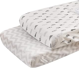 ALVABABY 2Pack Changing Pad Cover,100% Organic Cotton,Large 32" X 16"，Soft and Light，Baby Cradle Mattress for Boys and Girls 2TCZ01