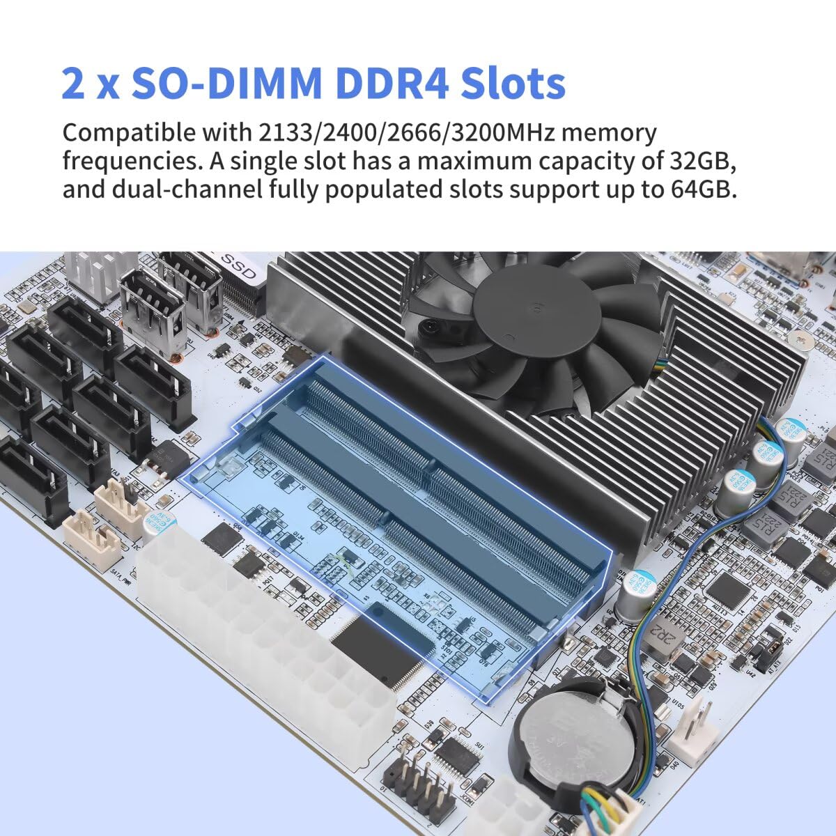 NAS Mainboard Low Power Core i5 8265U, 8×SATA3.0 Mini ITX Motherboard, Computer Board 2xNVMe(PCle3.0 x2), Barebone No Ram No SSD, 2 x 2.5GBE LAN, TF Card, Dual Display