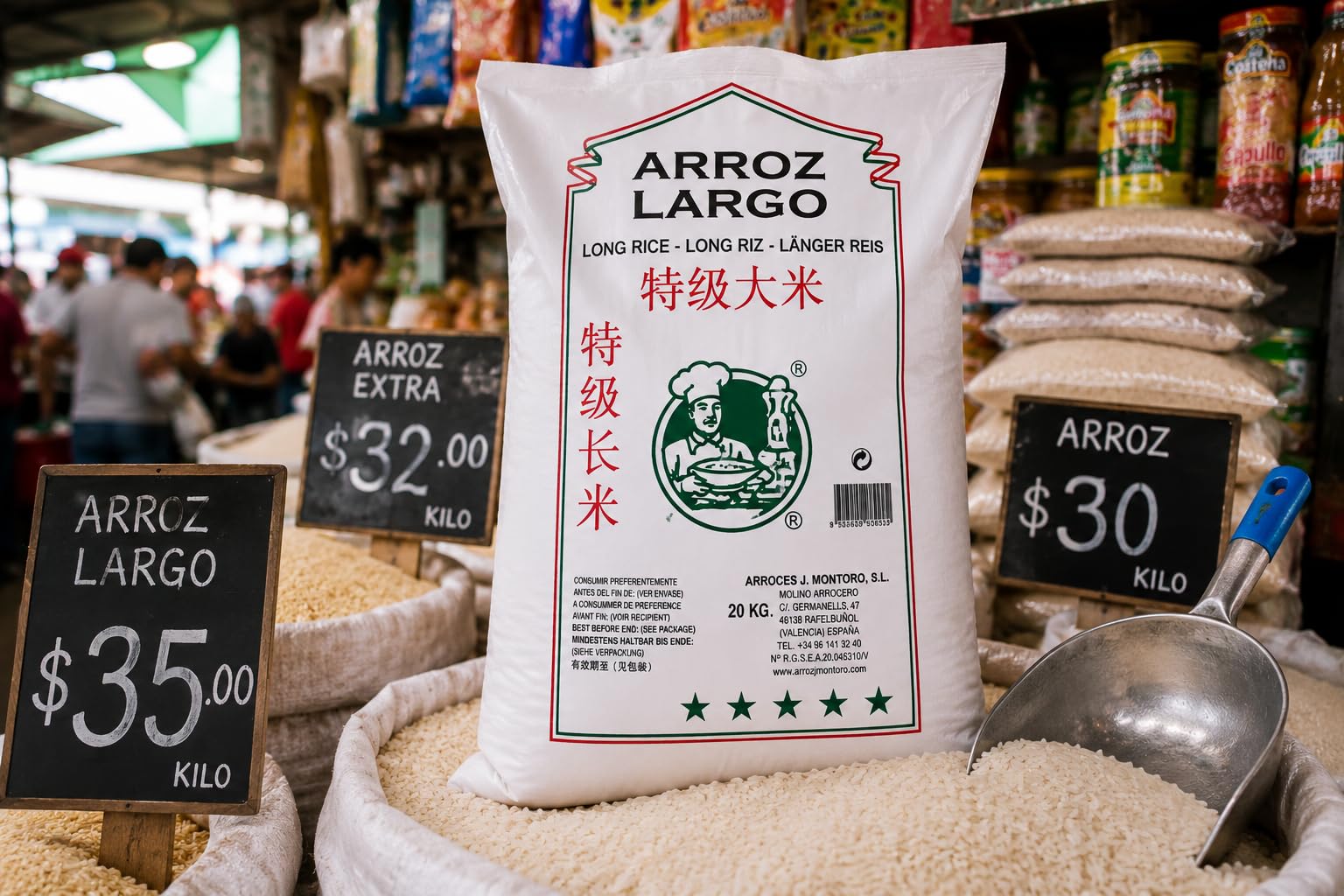 ARROZ LARGO - J. MONTORO - SACO DE 20 KILOS - ARROZ BLANCO