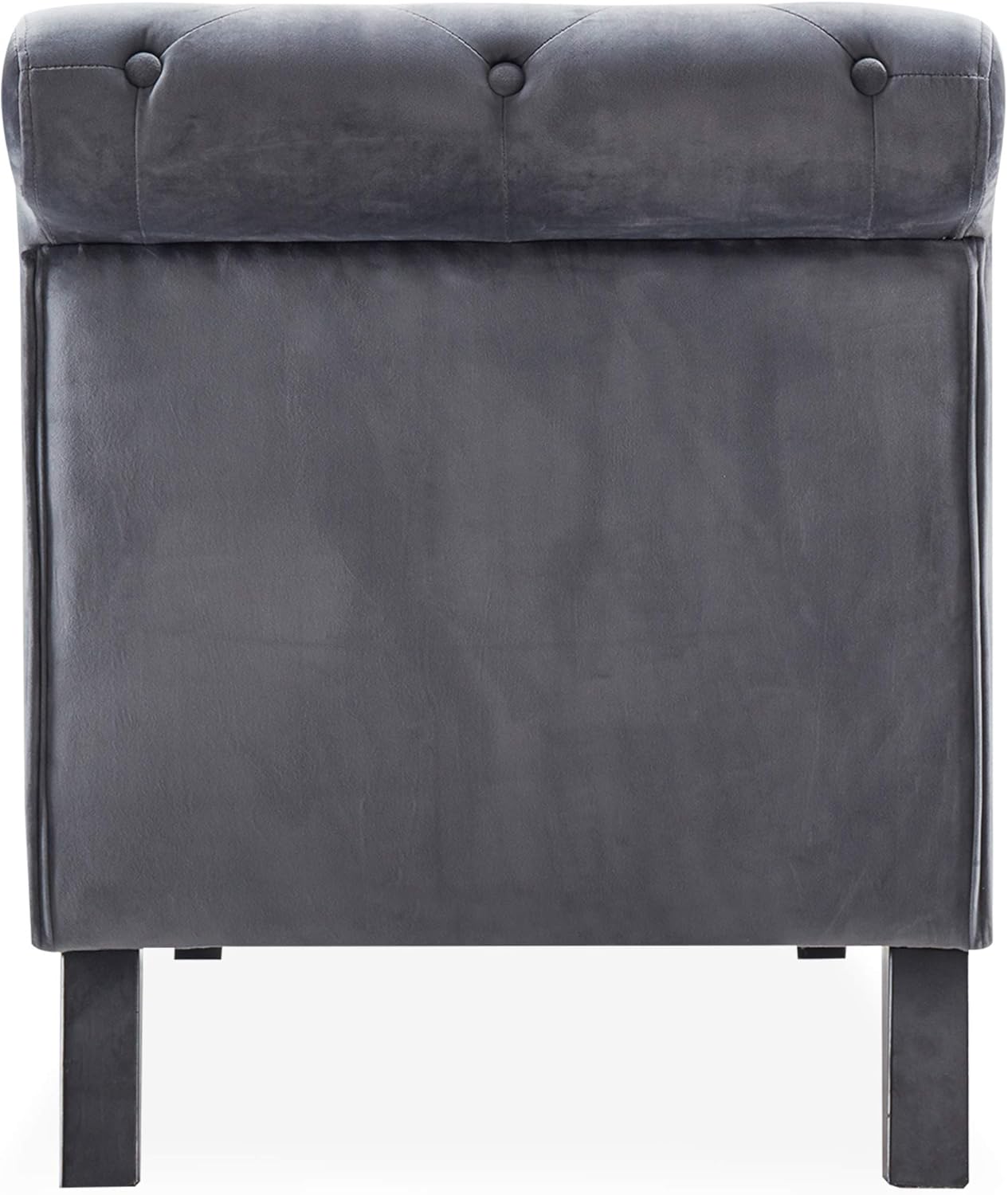 BELLEZE Modern Lounge Chaise Leisure Accent Chair Upholstered Couch, Button Tufted Back Seat with Matching Accent Pillow, and Hardwood Legs - Aurora (Grey) : Home & Kitchen