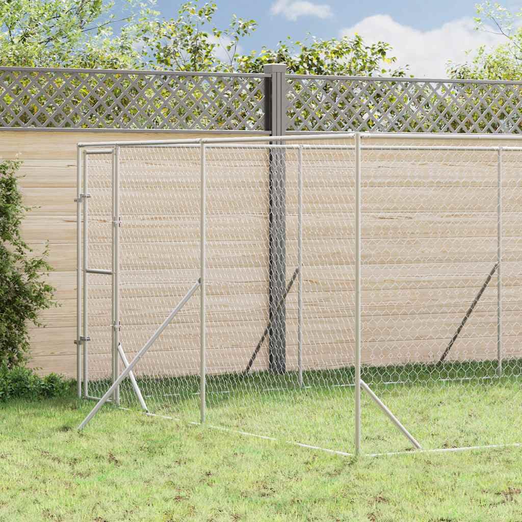 Hundezwinger für Kleintiere 4x12x2 m Silbern
