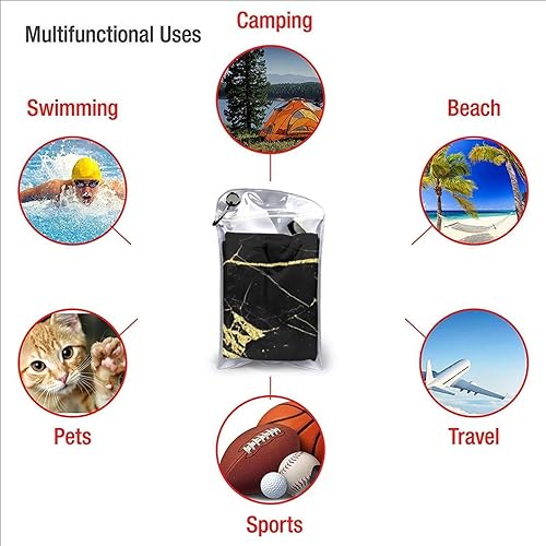 Miniatura 7 de Toallas de playa de mármol negro dorado, toallas de playa de secado rápido sin arena para adultos y niños, toallas de playa personalizadas con