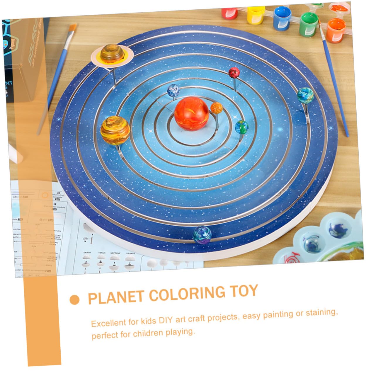 GALPADA Juego de Modelos de Planetas del Sistema Solar para Niños, Rompecabezas DIY de Plástico Superficie Lisa para Proyectos Artísticos y Educativos Infantiles