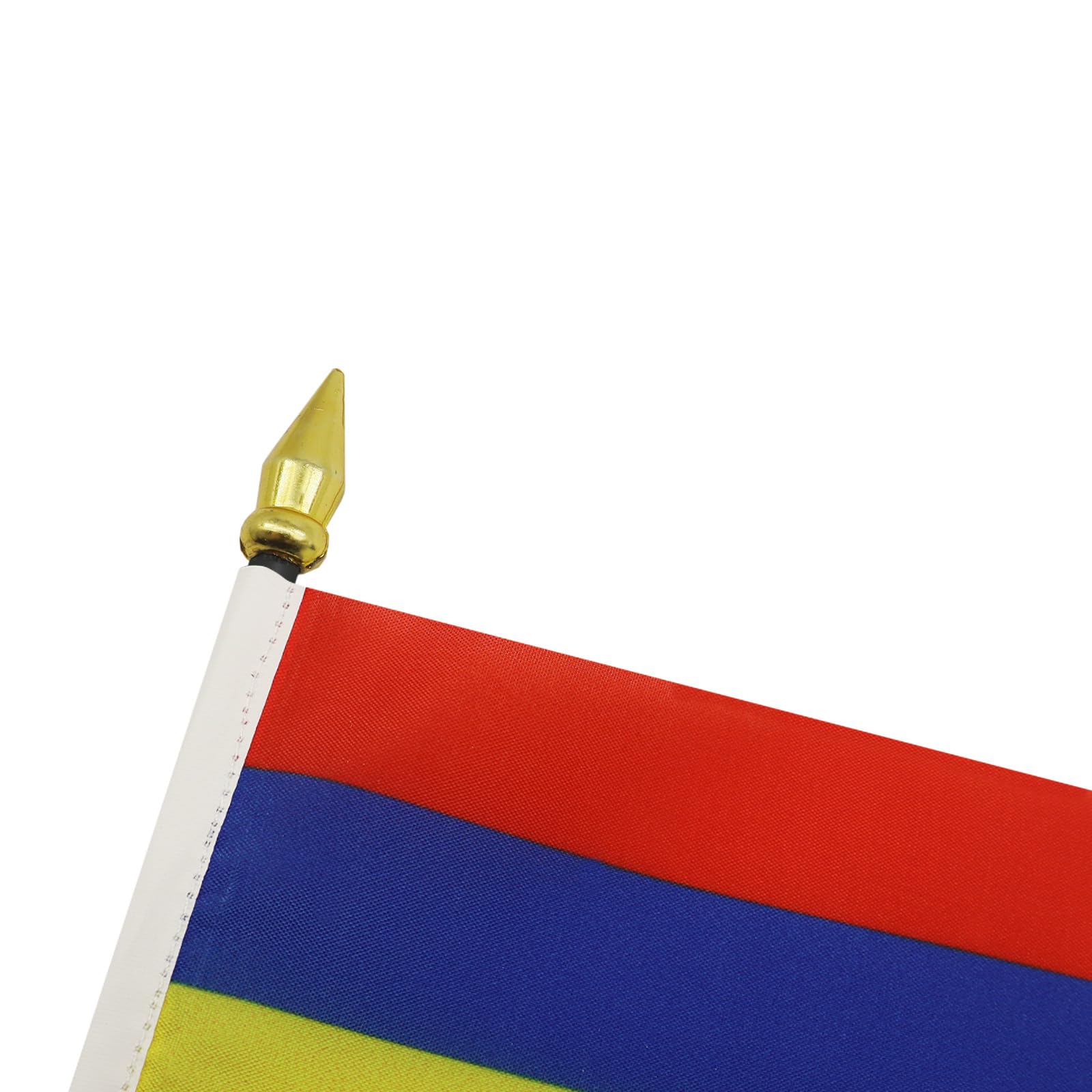 AZ FLAG Bandera de Mesa de Mauricio 15x10cm - BANDERINA de DESPACHO MAURICIANA 10 x 15 cm Punta Dorada