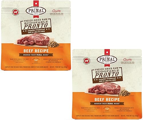 Miniatura 17 de Alimento liofilizado para perros Primal, Pronto Mini Nuggets, cordero; cucharea y sirve, comida completa y equilibrada; también se puede utilizar