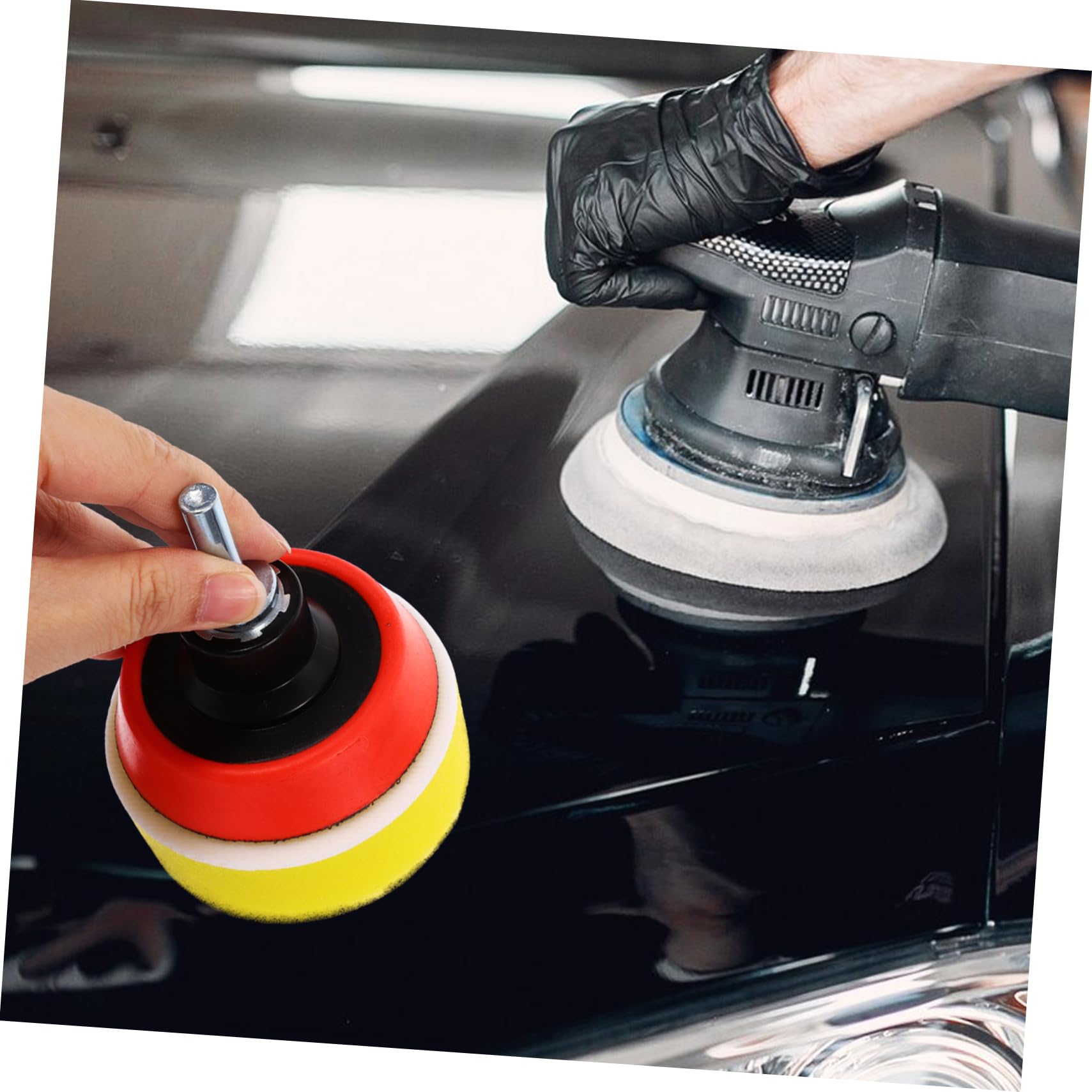 MAGICLULU Tampone Per Auto in Spugna Kit Di Ruote Lucidanti Per Trapano Accessorio Per e Ceratura Design Autoadesivo Per Applicazione Uniforme
