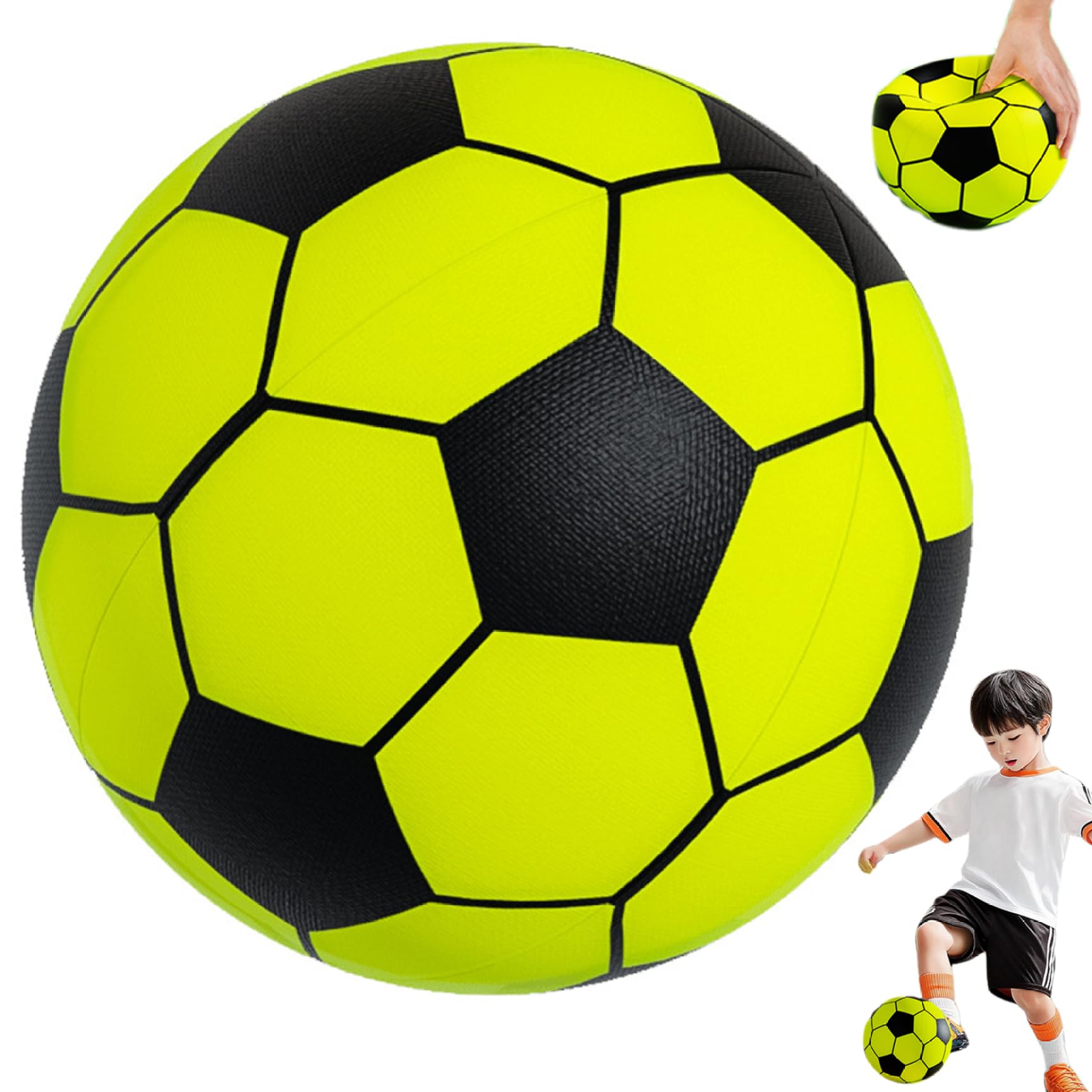 Balón de fútbol silencioso para niños, balón de fútbol de Espuma de PU tamaño 5 con absorción de Impactos, de de Esponja Suave con reducción de Ruido para Entrenar y Jugar, Juguetes