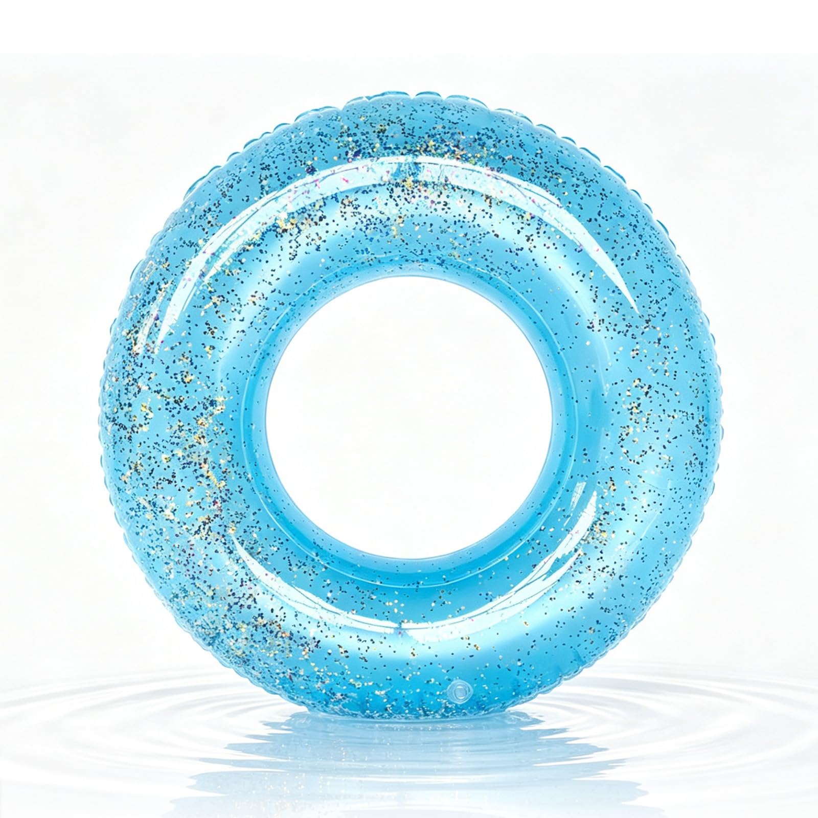 Baby Blue Sequins Swimming Ring Inflatable Rubber Rings for Adult,90cm Inflatable Pool Ring Floaties Swim Rings Water Float Inflatables Pool Float for Boys Girl Men Women Beach Summer Water Party