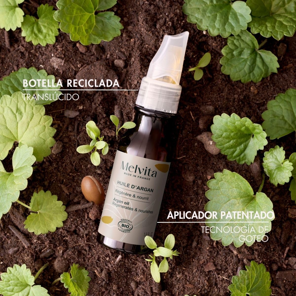 Melvita - Aceite de belleza - Nutre y protege la piel - Para el rostro, el cuerpo y el cabello - Fabricado en Francia