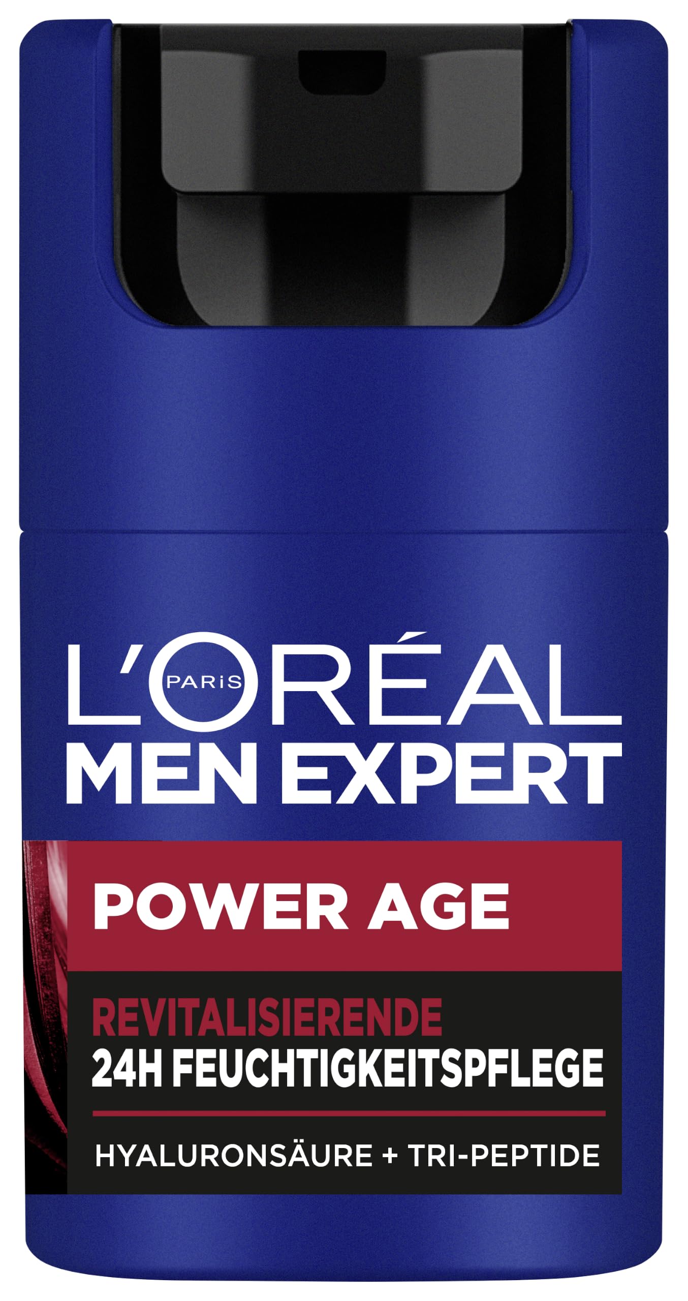 L'Oréal Men Expert Gesichtspflege gegen Falten für Männer, Anti-Aging Feuchtigkeitscreme für müde und matte Haut, Gesichtscreme für Herren mit Hyaluronsäure, Power Age, 1 x 50 ml