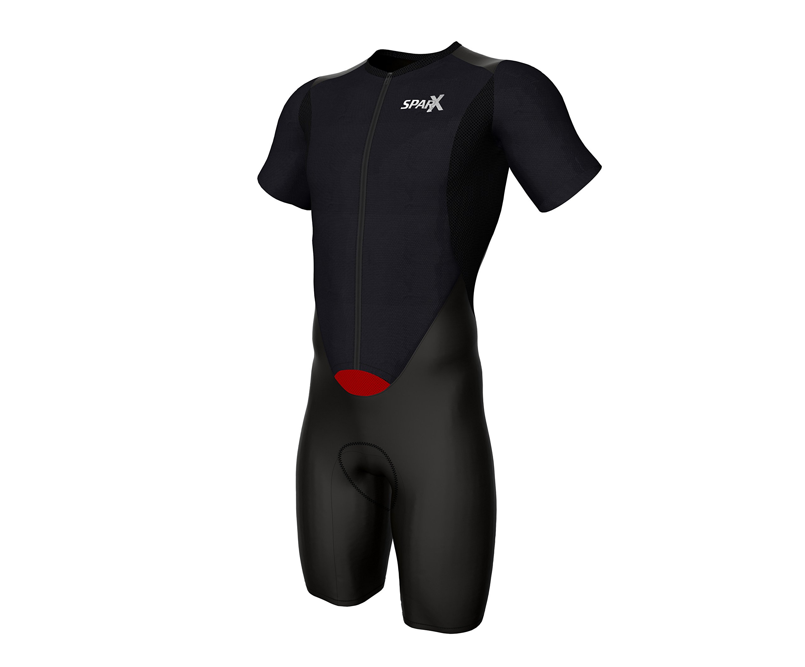 Sparx Short Sleeve Aero Compression Triathlon Suit Tri Suit Soft Chamois Skinsuit Team Tri Suit Swim Bike Run
