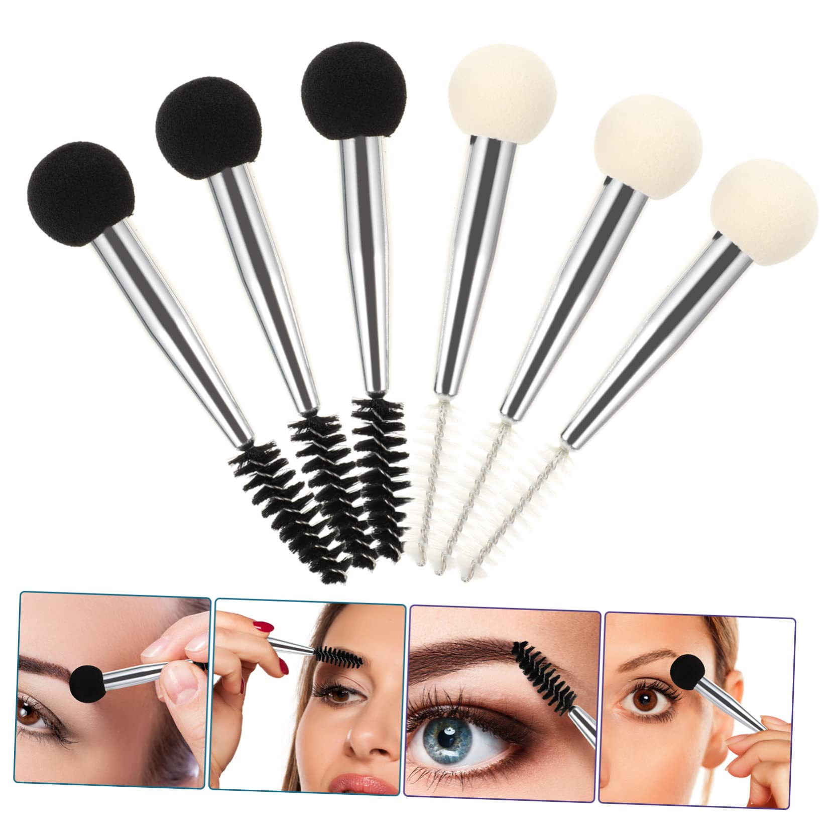minkissy 5 Set Di Strumenti Per Il Trucco Spugne Per Il Trucco E Pennello Per Timbro A Doppia Faccia Per Fondotinta Sopracciglia Ciglia Set Da 6 Pezzi*5