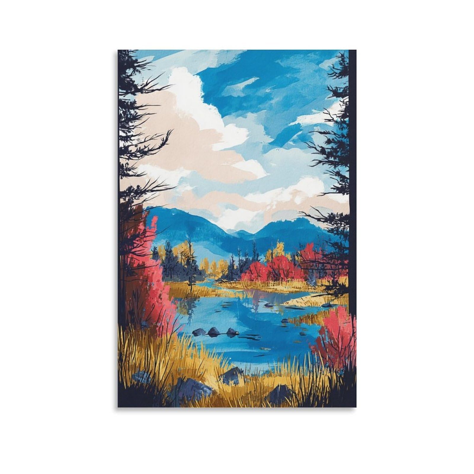ZBBGGOZ Adirondack Park Posters 20x30inch(50x75cm) Canvas Wall Posters And Art Picture Print Modern Family Bedroom Decor