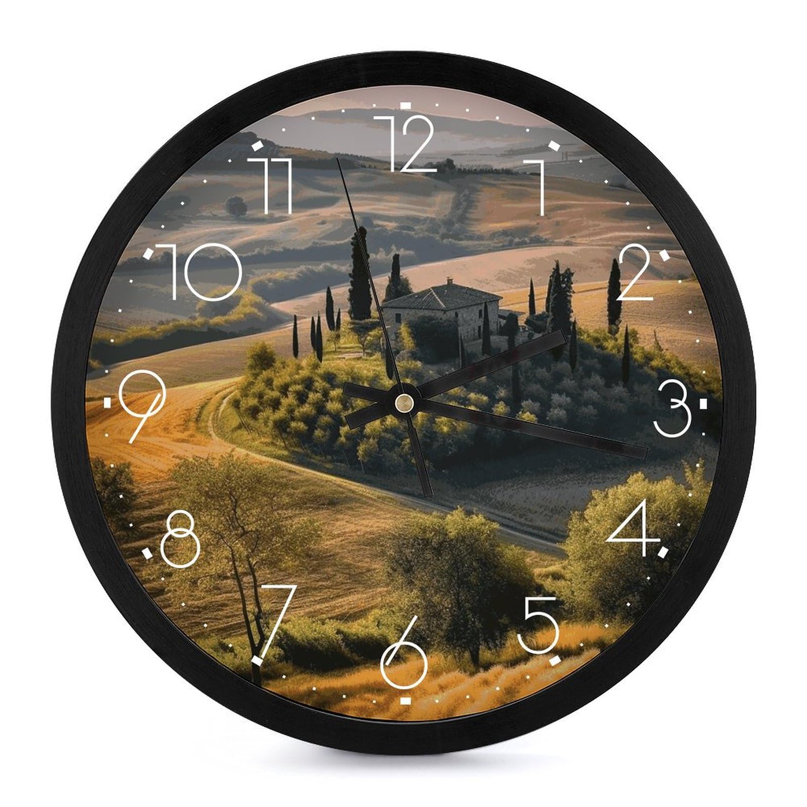Horloge murale ronde moderne 25,4 cm pour salon cuisine bureau