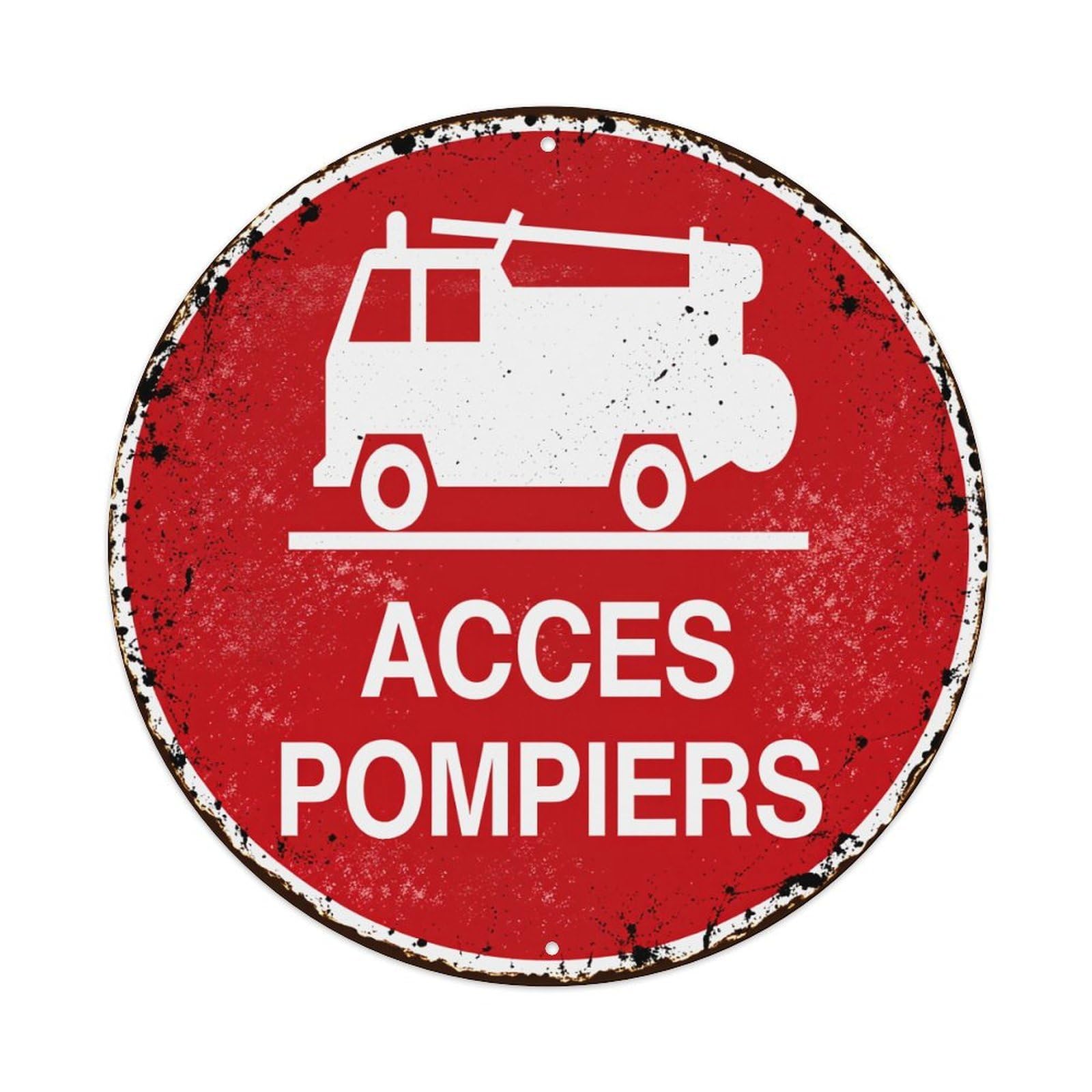Jdfenggu Vintage Fire Truck Access Sign Red Retro Metal Tin Sign, Metal Poster For Bar, Home, Man Cave, Kitchen, Laundry Room Art Decor 8X8 Inch