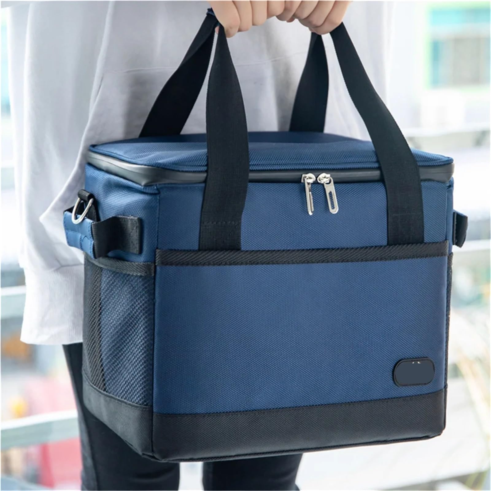 Caja refrigeradora gruesa y aumentada Fácil de transportar Aislamiento térmico a prueba de fugas Producto for exteriores Bolsa de picnic portátil Azul marino(68L)