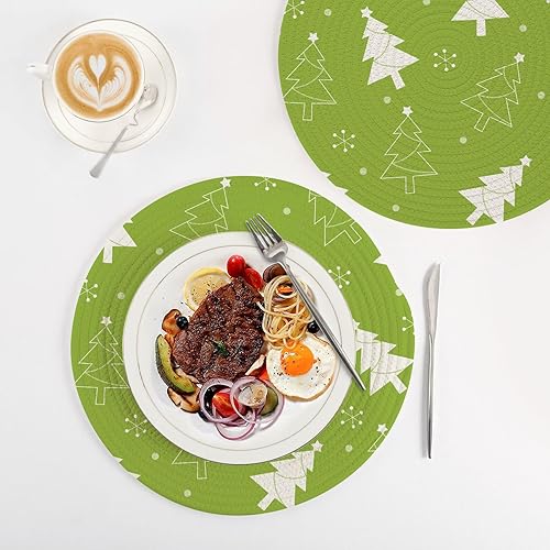 Miniatura 4 de Extra Large Trivet Mat Christmas Tree Green Large Trivet for Hot Dishes 15in Cotton Thread Weave Hot Pads for Instant Pot Hot Water Pad 3 Pcs