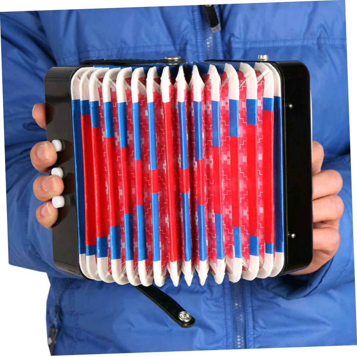 PRETYZOOM Fisarmonica Per Bambini in Abs Nero, Strumento Musicale Per Principianti Portatile e Resistente, Giocattolo Educativo Per Stimolare L’apprendimento Musicale Dei Piccoli