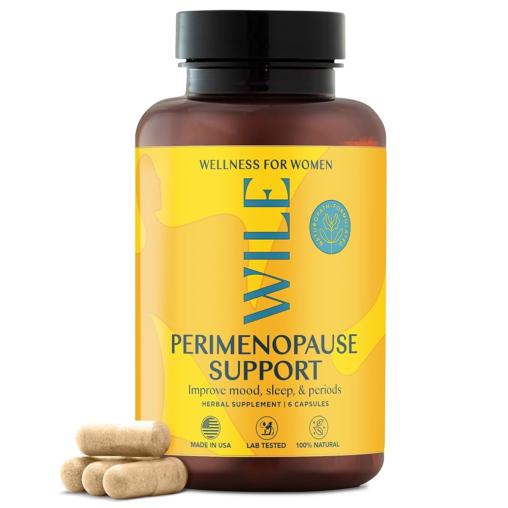 Amazon.com: WILE Menopause and Perimenopause Supplements for Women with Ashwagandha - Menopausal Symptoms Relief for Stress, Hot Flashes, Night Sweats - Healthy Sleep & Hormone Balance Support, Vegan, 30 Servings : Health & Household