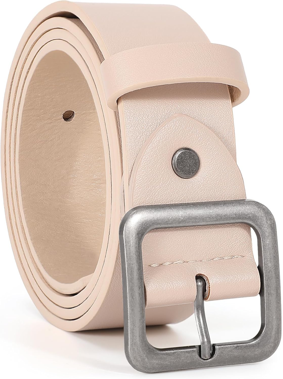 XZQTIVE Women’s Leather Belts for Jeans Pants Dresses Fashion Ladies Black Belt with Square Buckle - Image 6