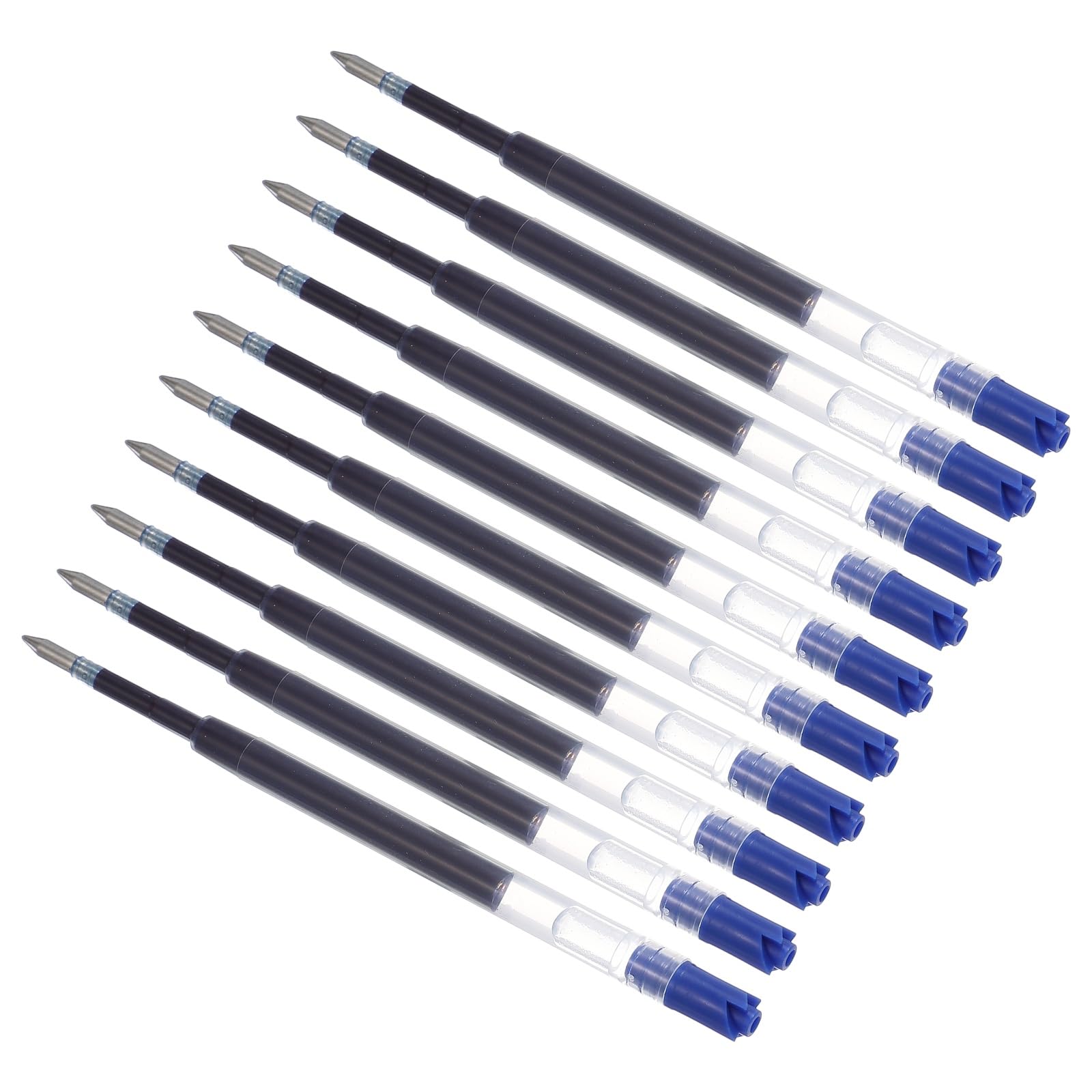 PATIKIL 0.5mm Pen Ink Refills, 10 Pcs 3.9" Ballpoint Refill Fine Point Metal Compatible Replaceable Replacement for Retractable Pen Writing Office, Blue Black