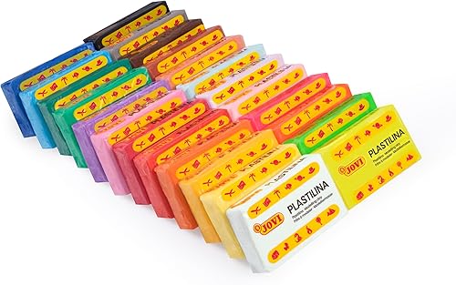 Miniatura 3 de Jovi - Paquete de plastilina, arcilla para modelar que no se seca, 24 barras de 0,11 libras cada uno, 100% a base de vegetales, surtido multicolor,