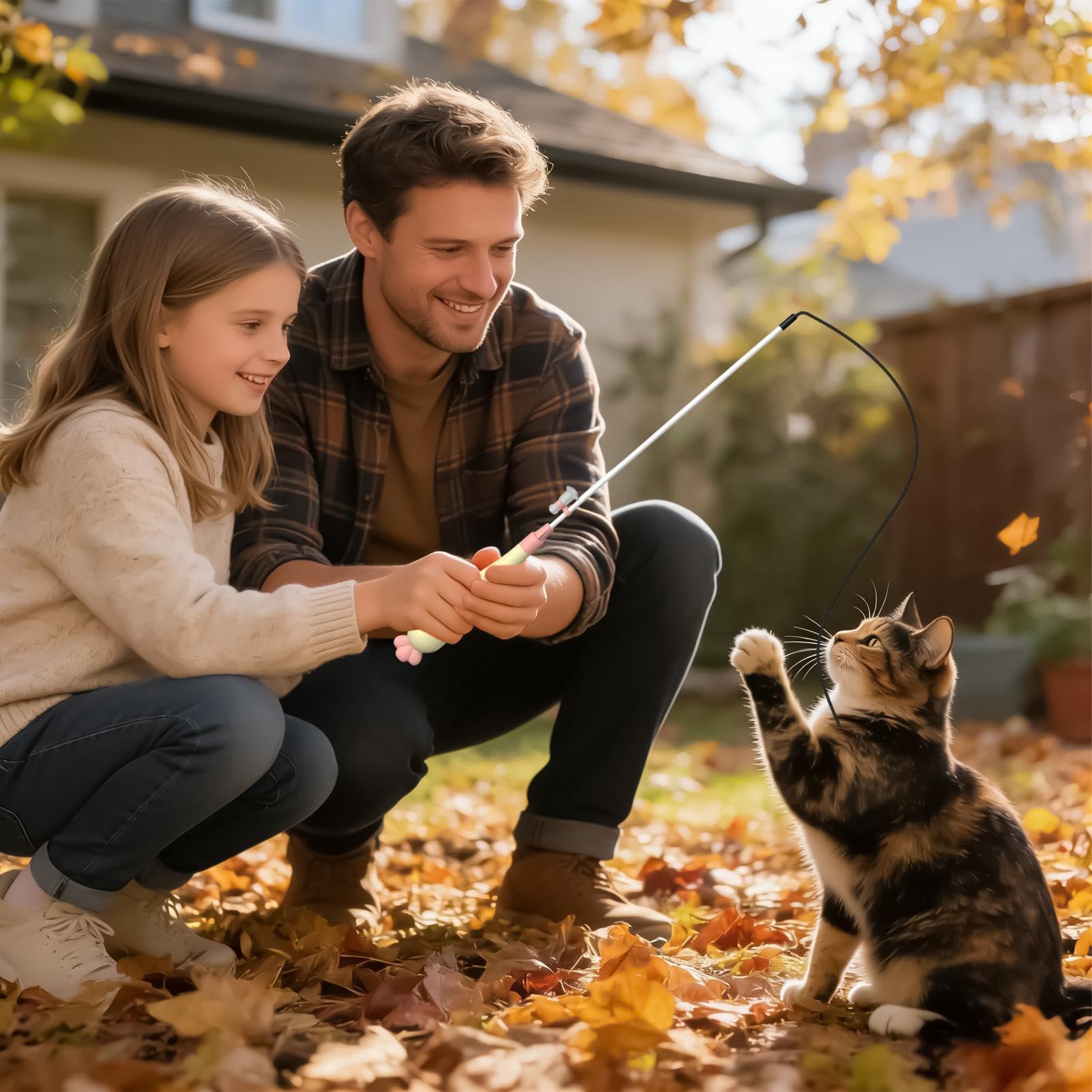 Genérico Juguete con Vara para Gatos Juguete de Estimulación con Luz | Mango con Forma de Zanahoria para en Casa, Salón o Apartamento: Fomenta Actividad, Previene Aburrimiento