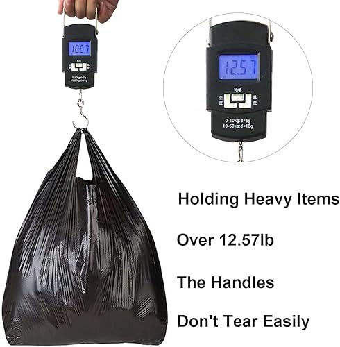 Miniatura 4 de LazyMe Bolsas para camisetas, bolsas de plástico negras con asas, bolsas de compras en bolsas de restaurante a granel, 12 x 20 pulgadas (negro, 200