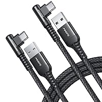 Vista 19 de AINOPE Cable USB a USB C [2 unidades, 6.6 pies] 3.1A tipo C cargador de carga rápida, cable USB C en ángulo recto para iPhone 17 Carplay, Galaxy