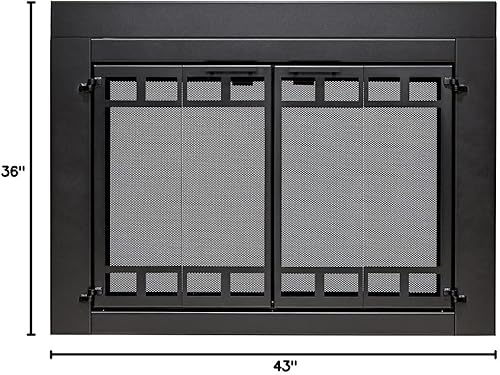 Vista 11 de UniFlame - Connor - Puertas de chimenea de estilo bi-fold con vidrio templado ahumado