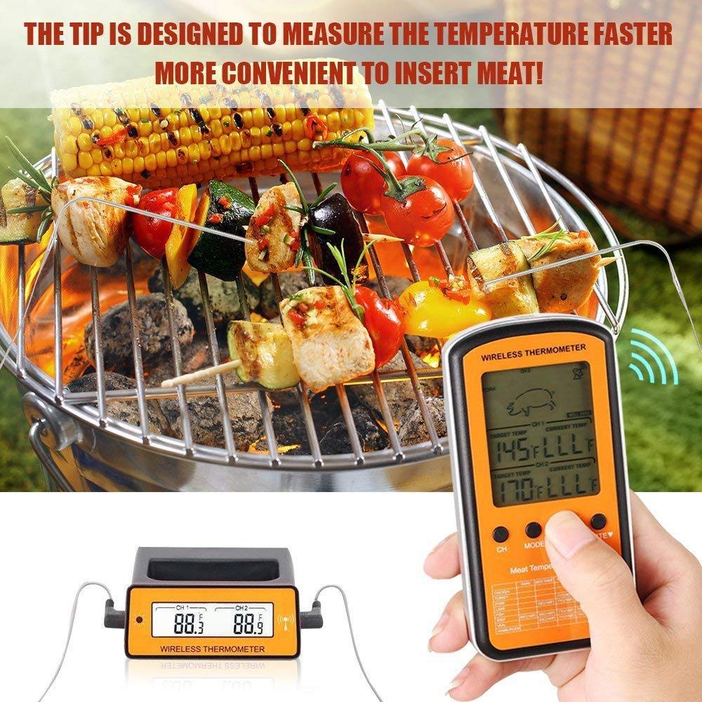 SagaSave Termometro digitale per carne, doppia sonda elettronica, termometro digitale da cucina, per bevande calde, carne, grill, barbecue