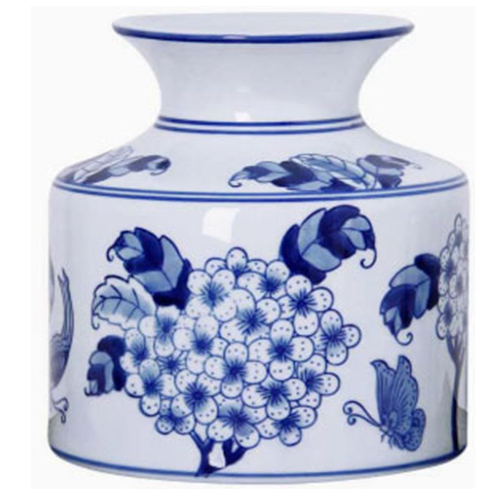 Vintage niebiesko-biały wazon porcelanowy, ręcznie wykonana chińska ceramiczna urna na kwiaty do wiejskiego wystroju Boho, dekoracyjny wazon do półki w przedpokoju stolik kawowy,B