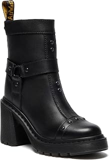 Dr. Martens Women's Spence Harness Flare Heel Leather Chelsea Ankle Boots - Edgy, Durable Style