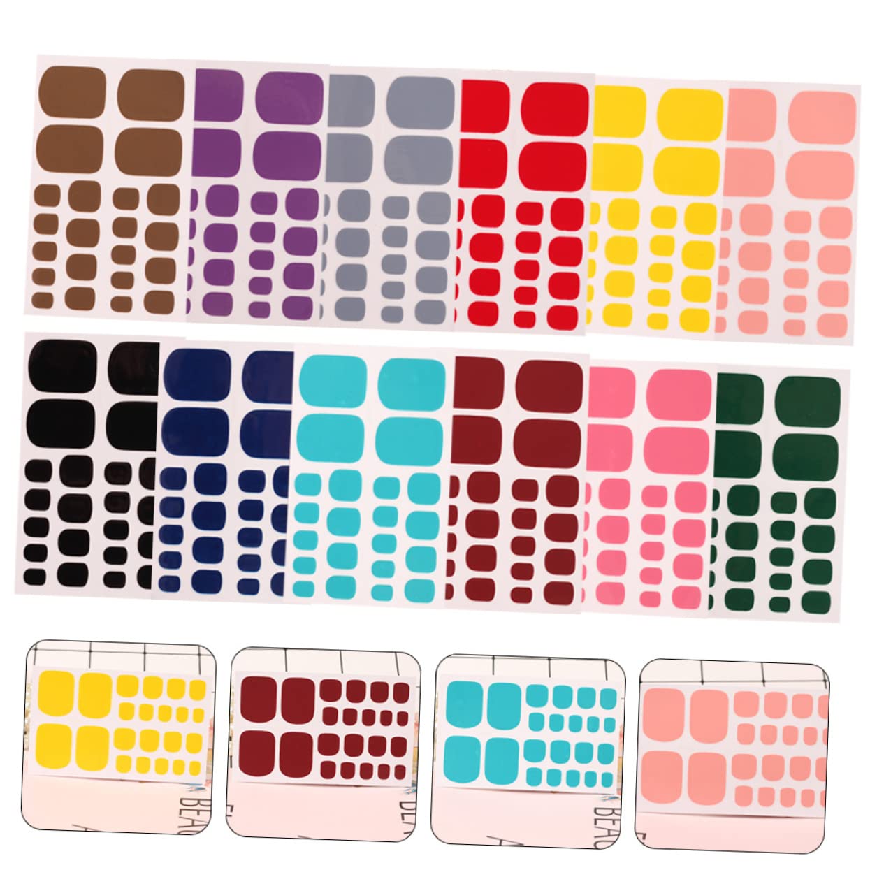 Healeved 60feuilles Autocollants Pour De Pied Décorations Manucure Autocollants Adhésifs Pour Couverture Complète Accessoires