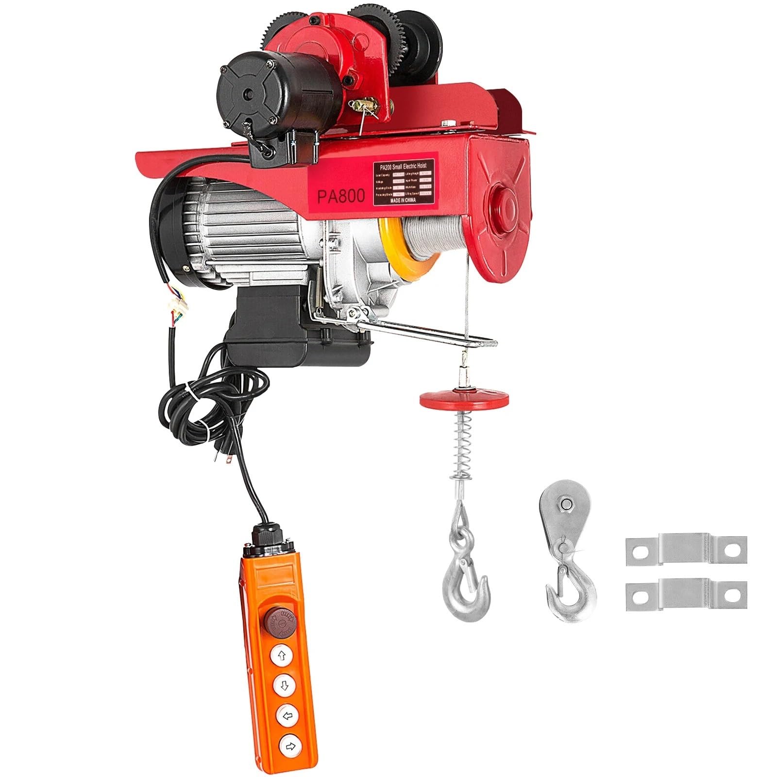 1700/2200LBS Wired Electric Hoist Crane With Trolley Portable Lifter Overhead Winch Effort Elevator(1700LBS)