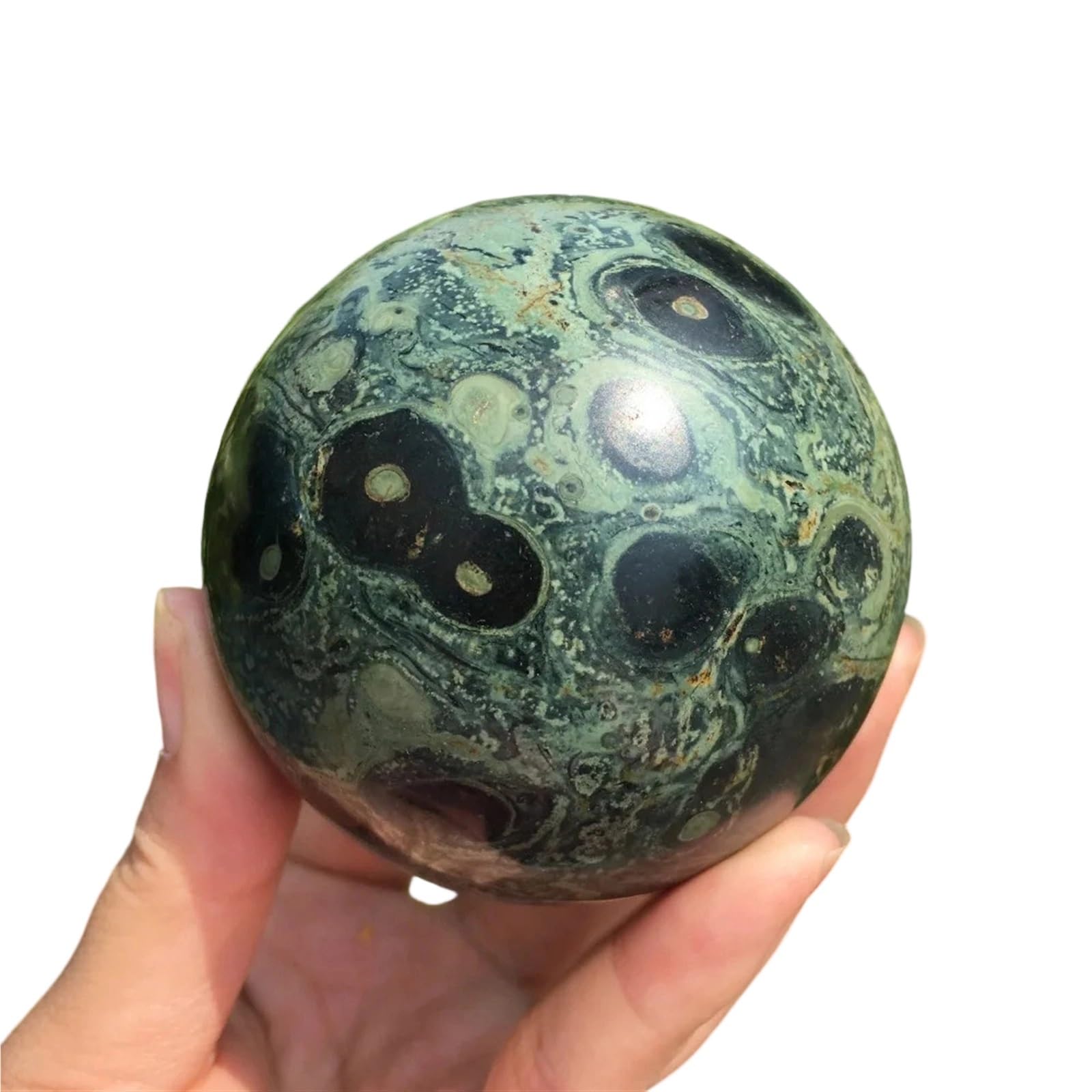 XZCASD Beautiful Natural Malachite and Kambaba Jasper Crystal Sphere Decorative Gemstone Ball for Home and Office Decor