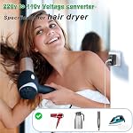 X-STAR Mise à jour 220V à 110V Convertisseur de tension Canada vers l'Europe,5in1 Adaptateur de voyage universel de conversion automatique pour sèche-cheveux, Plug électrique international Combo,CA US à EU UK AU À vous 200 CTRS (Noir)