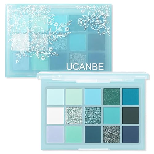 Vista 46 de UCANBE Smokey - Paleta de sombra de ojos negra, paleta de maquillaje metálica mate mate mate de 15 colores, kit de sombras de ojos gris plateado
