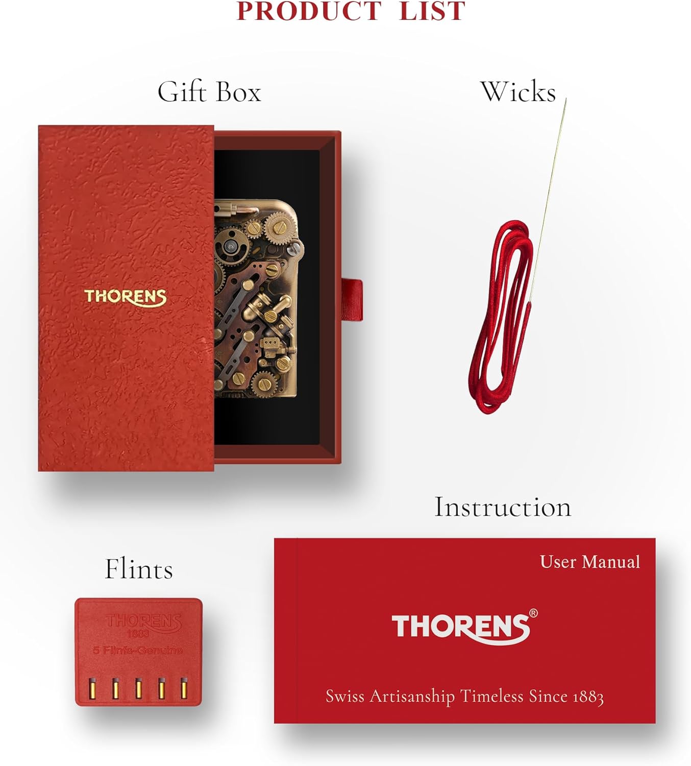 Classic Retro Automatic Ejection Steampunk Kerosene Lighter, Brass, Flint, Grinding Wheel, Gear, Linkage, Mechanical, Complex, Collectible, Men's Gift, Thorens Steampunk-Twin Torque (Bottom-Fill)