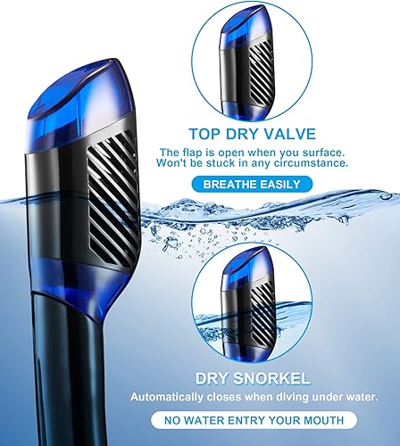Miniatura 4 de Aegend - Equipo de esnórquel para adultos, jóvenes y niños, juego de esnórquel seco con vista panorámica, tecnología mejorada anti-fuga y anti-vaho,