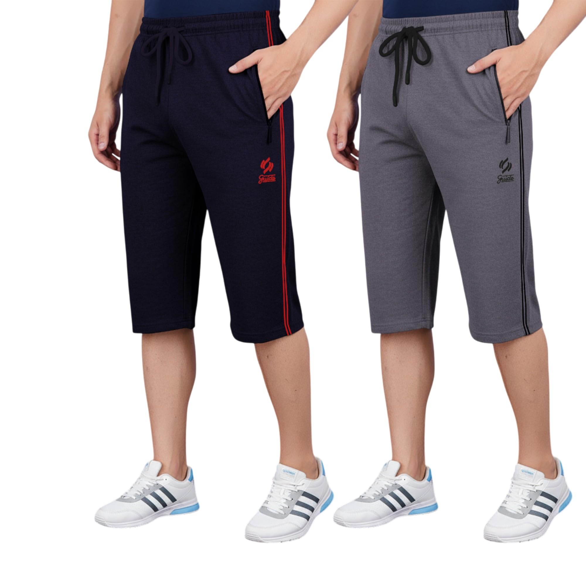 guide TIRUPUR GUIDEFASHION Men's Regular Fit Cotton Three Fourth Capri(Pack of 2)(2COMBO_CP_066_Navy_Black_4XL)-picture-19