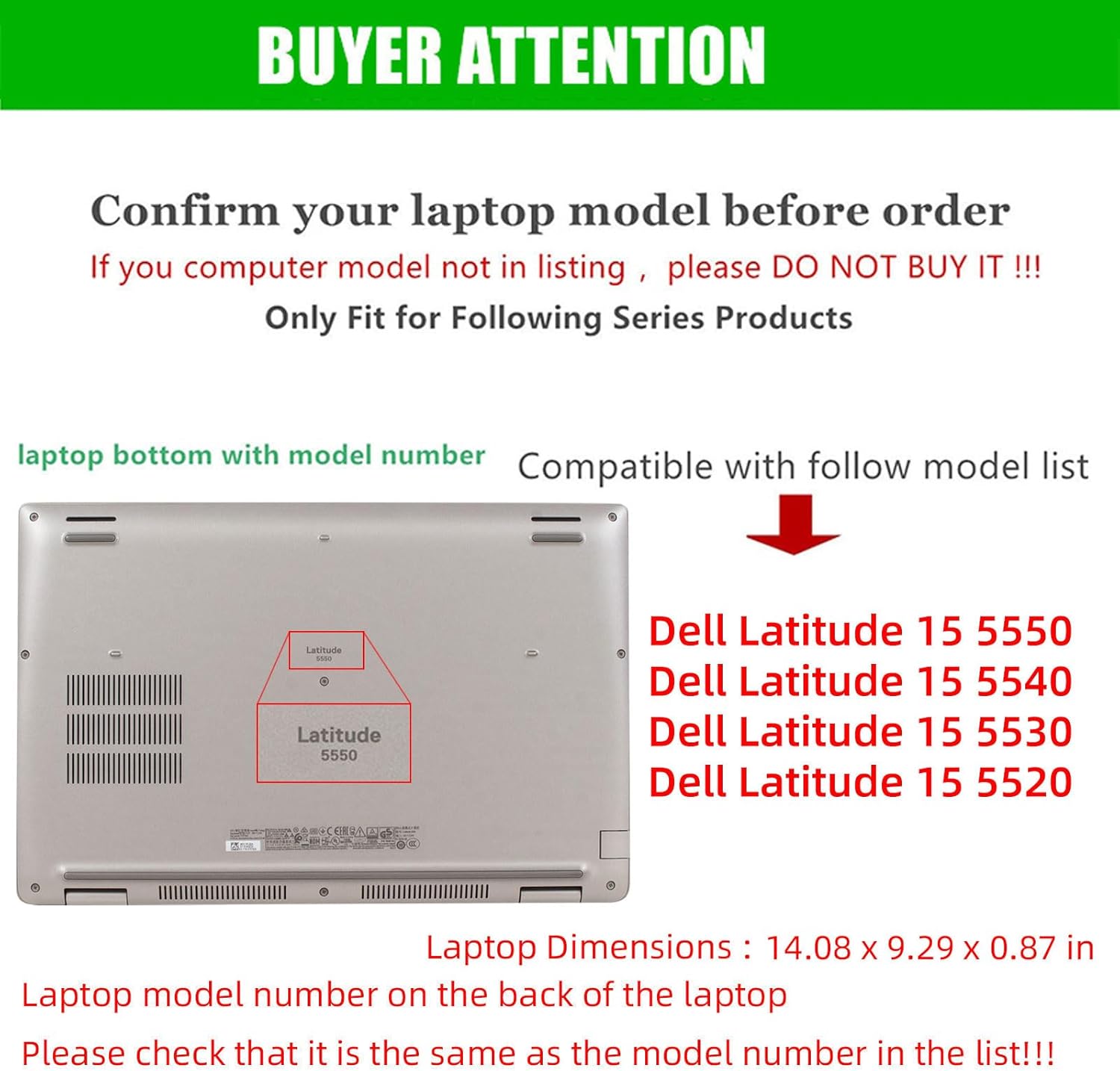 Laptop Cover Case for Dell Latitude 5550/5540/5530/5520 2021~2024[not Compatible with Any Other Model] .2-in-1 PU Leather Detachable Notebook Sleeve Computer Bag Protective (Wine red)